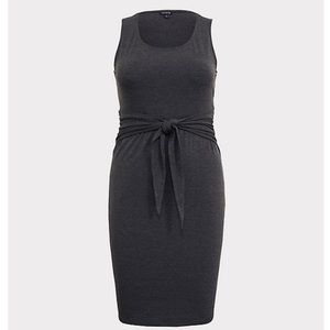 Torrid Tie Front Shift Dress Charcoal